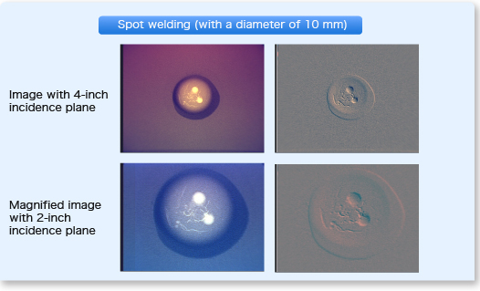 Spot welding (with a diameter of 10 mm)